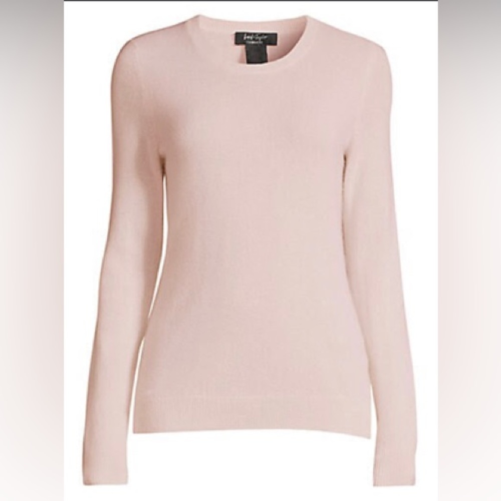 **DONATING** Lord & Taylor Essential 100 % Cashmere Crew Neck Sweater, frost ros